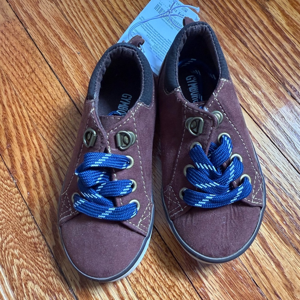 Gymboree Brown Sneakers with Blue Laces
